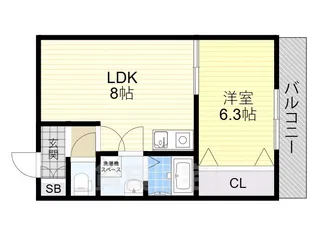 ハーミッツセル門真【6階】の間取り