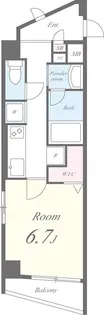 ラフィネ旗の台【3階】の間取り