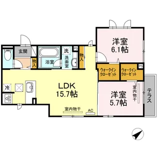 リベラII【2階】の間取り
