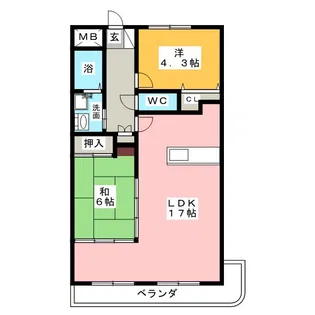 シャルームS.OKADA【1階】の間取り