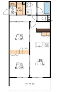 シャガール 102【2階】の間取り