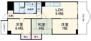 デルニエ向日町【3階】の間取り