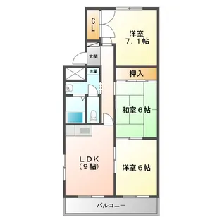 レジデンス旭が丘【4階】の間取り