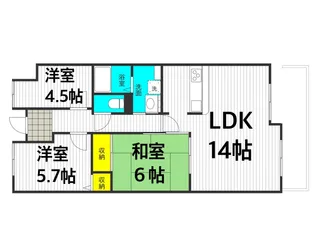 住道ファーストハイツ【5階】の間取り