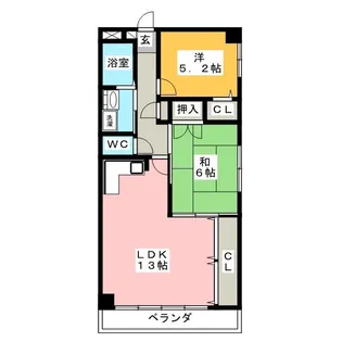 エステート15【4階】の間取り