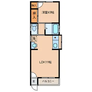OKハイツ宮子【1階】の間取り