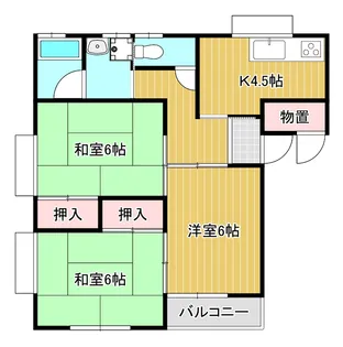 ハイツ千葉A棟【2階】の間取り