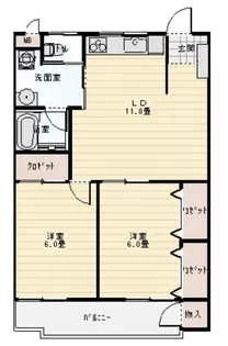メゾンスクエア【2階】の間取り