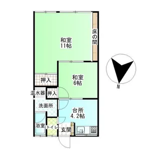 うわみや荘【1階】の間取り