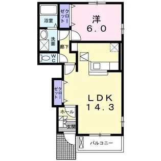 マイスター青山III【1階】の間取り