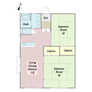 コーポ花長B棟【1階】の間取り