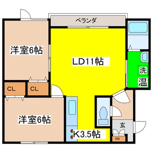 ハピネスハイムIII【2階】の間取り