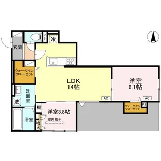 アベニール末広【1階】の間取り