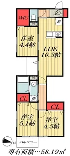 東京都江戸川区西瑞江3【アパート】の間取り