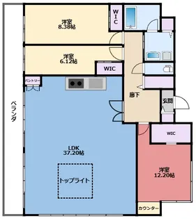 プレジオさくら夙川【7階】の間取り