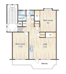 海老名プラーザ19号棟【5階】の間取り