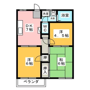 タウンヒルズ滝ノ水 A棟【2階】の間取り