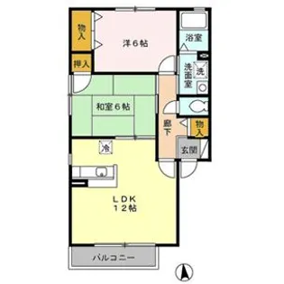 宮崎県都城市若葉町【アパート】の間取り