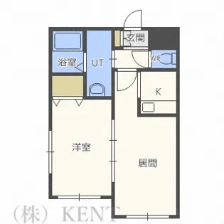 ヒューガパリス【2階】の間取り