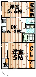 コーポカーペンターII【1階】の間取り