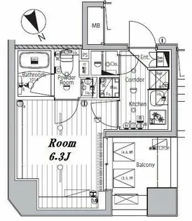 メイクスデザイン品川戸越【7階】の間取り