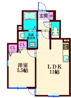 グランフォルト旗の台【1階】の間取り