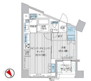 ヘキサート六本木【5階】の間取り