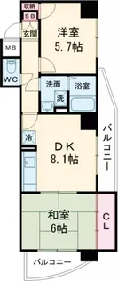 レジデンス武蔵野【5階】の間取り