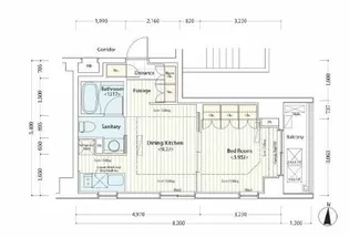 ドゥーエ横濱桜木町【8階】の間取り