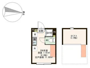 東京都江東区大島3【アパート】の間取り