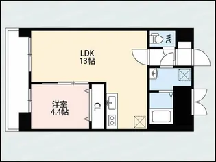 スカイオン本町【5階】の間取り