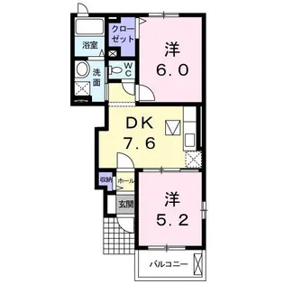 メゾンドフラン イシカラA【1階】の間取り