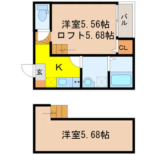 カシミール長町【1階】の間取り