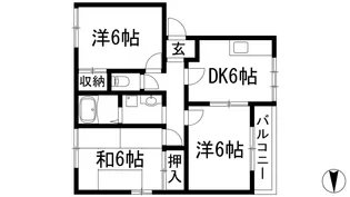 アドザックス北野B棟【1階】の間取り