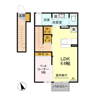 グランドヒル B【2階】の間取り