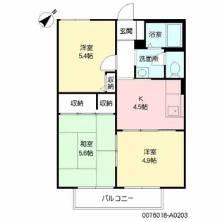 ディアス大王谷【2階】の間取り