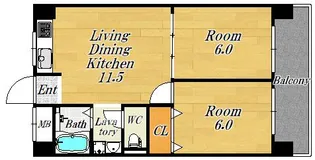 シャトー西梅田マンション【5階】の間取り
