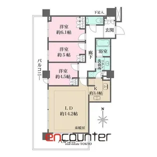 パークハウスワンズタワー【25階】の間取り