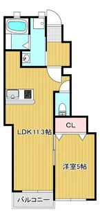 プティーシュシュ花尻北【1階】の間取り