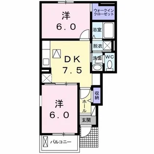 リアン長生A【1階】の間取り