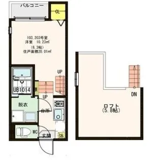 ハーモニーテラス福住町【2階】の間取り
