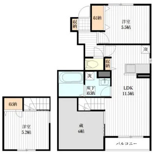 ベルリードメイプル【1階】の間取り