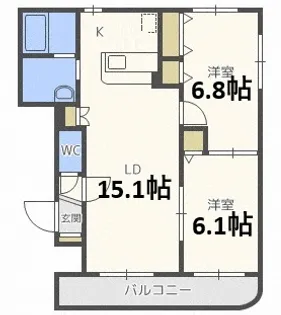 大光八番館【3階】の間取り