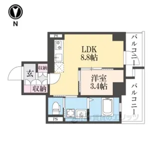 ジオエント四条大宮【5階】の間取り