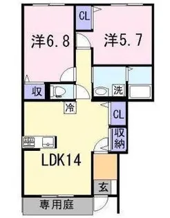ルノール白浜I【1階】の間取り