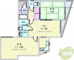 PAO南桜塚【1階】の間取り