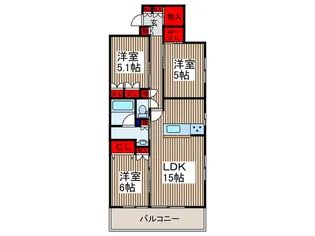 イニシア所沢【2階】の間取り