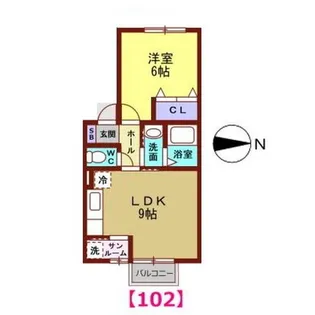 ウィルモア・ラパン【1階】の間取り