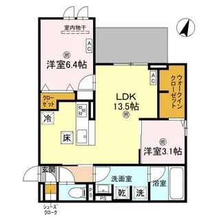 クラシスト苅田EAST【1階】の間取り