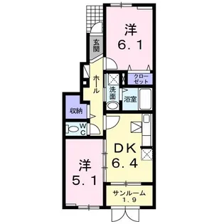 ブルースカイ【1階】の間取り